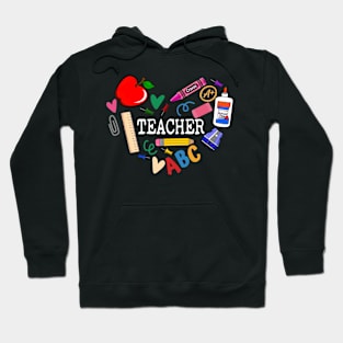 Teacher Heart Graphic Cute Teaching Love Hoodie